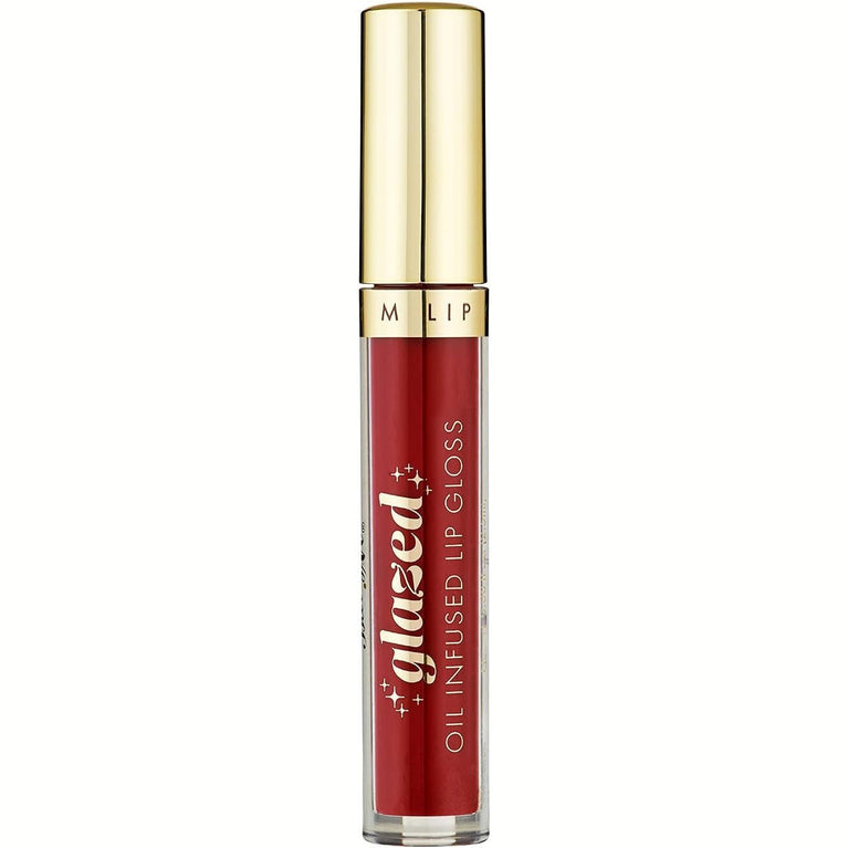 Barry M High Shine Glazed Lip Gloss in Intriguing Red, Infused with Hydrating Plum and Almond Oil