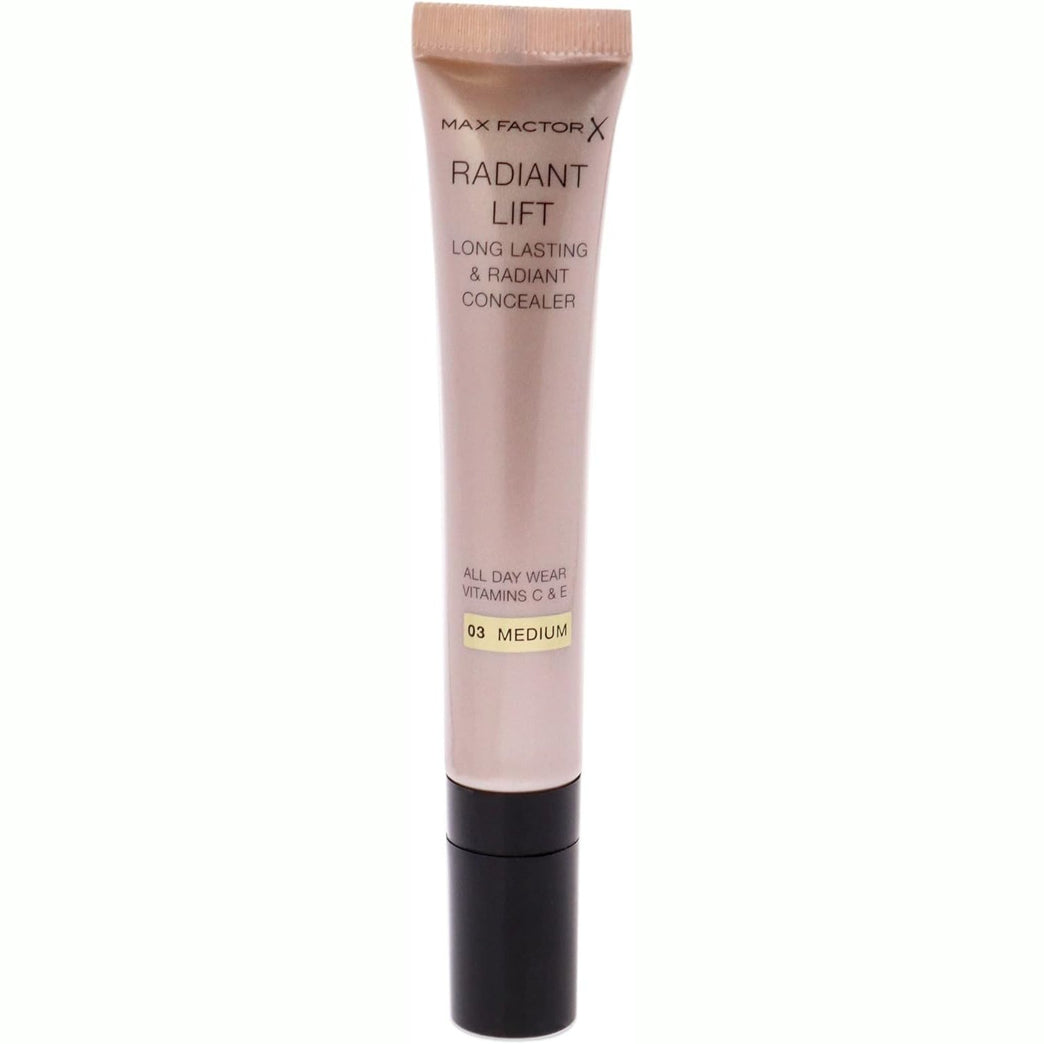 Max Factor Rejuvenating Lift Concealer with Anti-Aging Vitamins C & E for Bright and Hydrated Skin, Medium Shade, 7ml