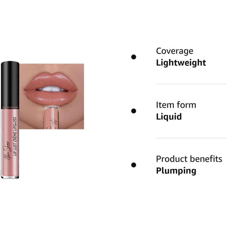Hypoallergenic Creamy Lip Gloss with Plumping Effect, Long-Lasting Waterproof Velvet Liquid Lipstick in Nude (#02)