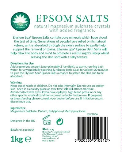 Elysium Spa Natural Eucalyptus Epsom Salts 1Kg