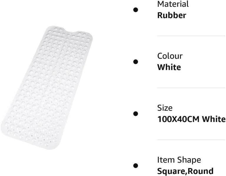 Pinzz Extra Long Non-Slip Bathtub Mat with Modern Design