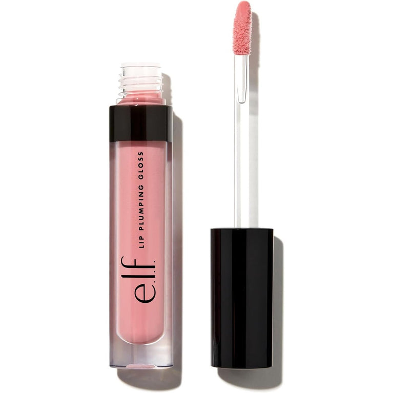 e.l.f. Lip Amplifying Gloss, Moisturizing & Volumizing, Invigorating Shimmer, Sparkling Rosé, Enriched with Vitamin E & Coconut Oil, Cruelty-Free, 0.09 Oz