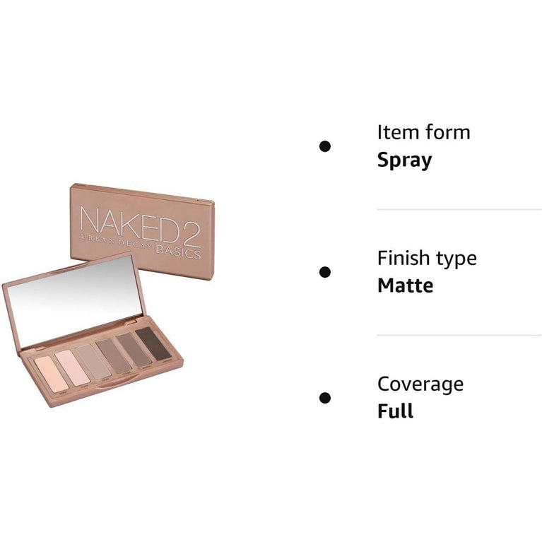 Urban Decay Naked Basics 2 Compact Eyeshadow Palette, 6 Matte Nude Shades for Versatile Looks, Travel-Friendly Size, 7.8g