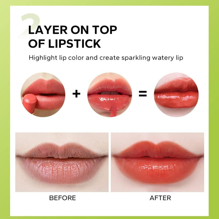 Long-Lasting Moisturizing Jelly Lip Gloss Oil with Large Brush Head in Fashionable Pink Shade (#102)