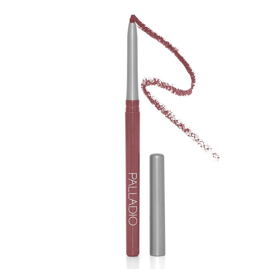 Palladio Twist-Up Retractable Lip Liner in Plum - Waterproof, Vitamin-Infused, Smudge-Proof with Creamy Pigment & All-Day Wear, No Sharpening Needed