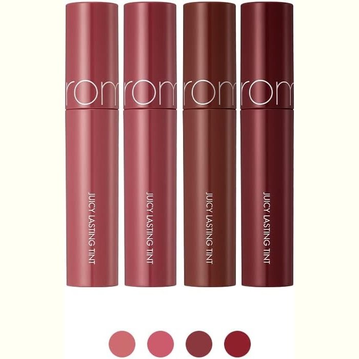 Rom&nd Peachy Glow Lasting Tint | K-Beauty Lip Gloss | 5.5g / 0.2 oz (18 MULLED PEACH) | MLBB, Transparent & Fresh Makeup