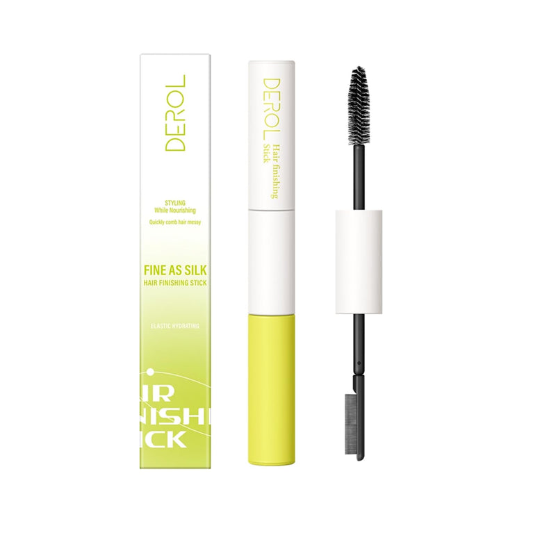 Double Head Hair Finishing Stick, Hair Mascara Brush Head & Comb Shaped Head Wax Stick, Flyaway Non-greasy Men Women Bangs Styling Products (ColorC 1pack)