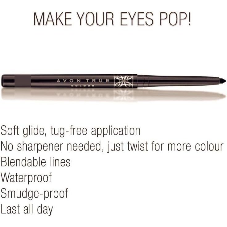 Avon 12-Hour Wear Glimmerstick Eyeliner in Saturn Grey - Waterproof and Retractable