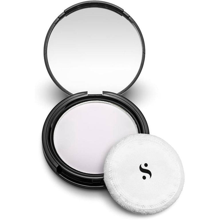 Travel-friendly Full Coverage Pressed Powder Compact with Built-in Mirror and Applicator