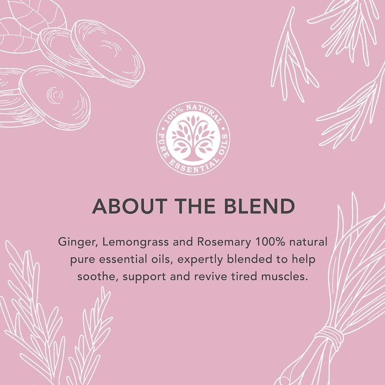 Tisserand Aromatherapy - Muscle Ease Bath Oil with Ginger, Lemongrass, and Rosemary - 100% Pure Essential Oil Blend - 200ml