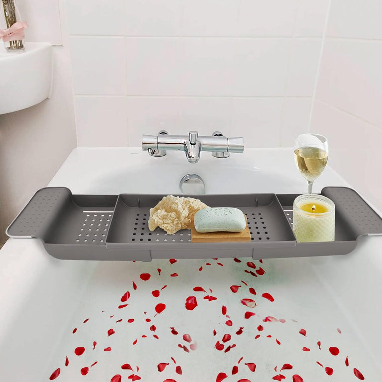 YORKING Adjustable Bath Rack Trays for Bathtub and Bathroom Organization