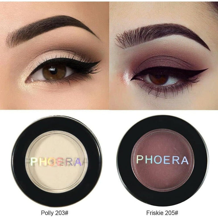 AQUAPURITY PHOERA 12-Shade Waterproof Matte Eyeshadow Palette - Long Lasting, Highly Pigmented Cosmetic in 201 White