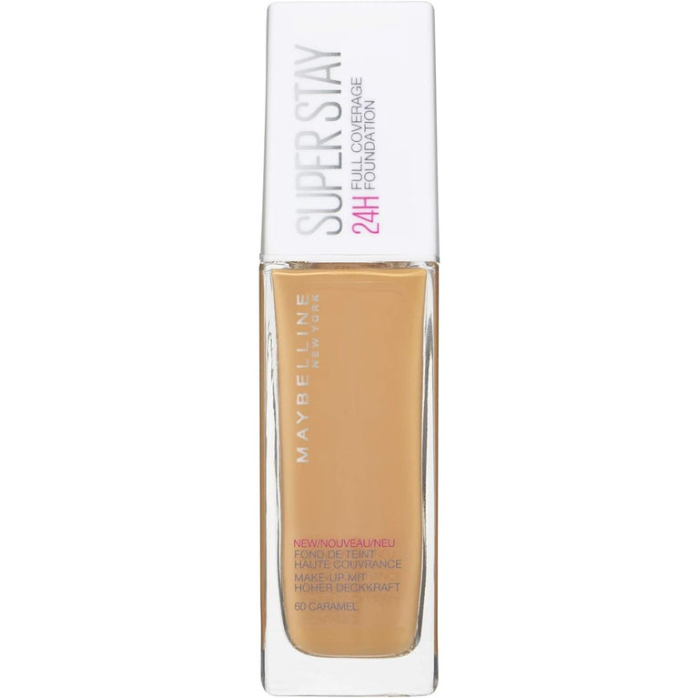 Maybelline New York Superstay 24H All-Day Coverage Foundation, Caramel Shade 60, 30ml