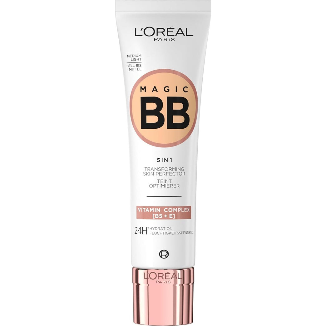 L'Oréal Paris 24-hour Hydrating Tinted Cream with SPF 20 and Vitamins B5 & E, Medium Light Shade 03, 30 ml for A Radiant and Unified Complexion