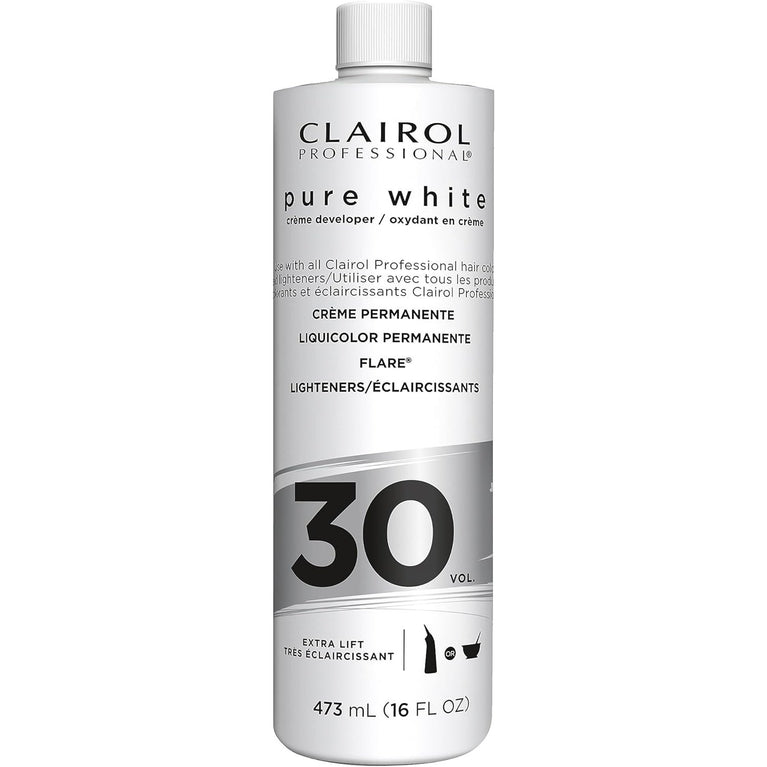 Clairol Pure White 30 Volume Cream Developer for Unisex 16 oz Cream - Lightens Hair Effectively