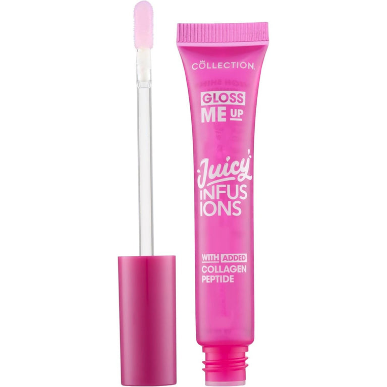Collection Cosmetics 9ml High Shine Lip Gloss with Collagen Infusion and Plumping Effect, Strawberry Scented, Non-Sticky Pink Shade