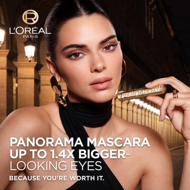L'Oreal Paris Million Lashes Panorama Mascara, Volumising Formula for Bold, Wide-Eyed Look, 1.4x Magnified Eye Effect, Suitable for Sensitive Eyes, Clump-free Application