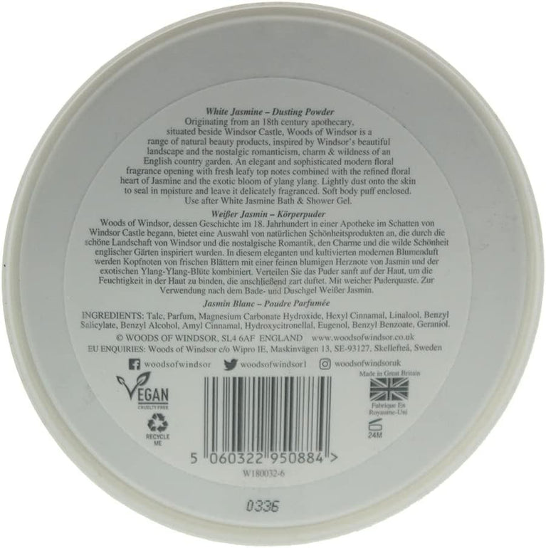Luxurious White Jasmine Dusting Powder Talc with Floral Fragrance