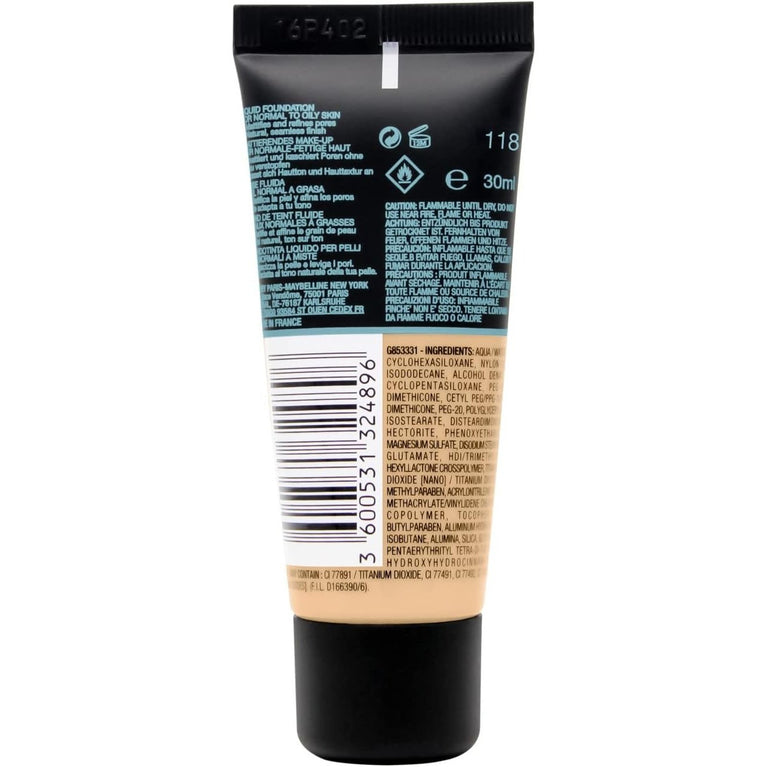 Maybelline Fit Me Flawless Matte & Poreless Liquid Foundation - Light Beige, 30ml
