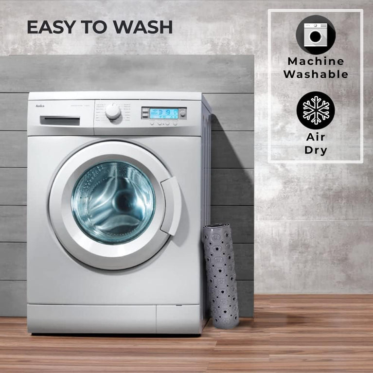 Non-Slip Rubber Bath Mat with Suction Cups and Drain Holes | Machine-Washable Grey Bathtub Mat for Safety and Comfort (100x40 cm)