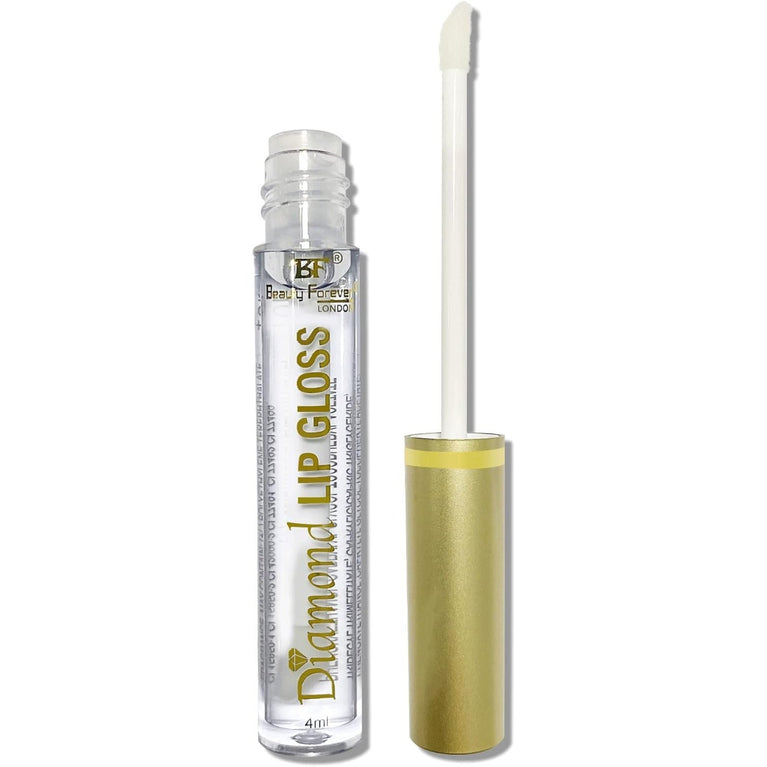 Beauty Forever Diamond Sheer Lip Gloss with Vitamin E and Vanilla Essence, Non-Sticky Hydrating Formula, 4ml (Clear 01)