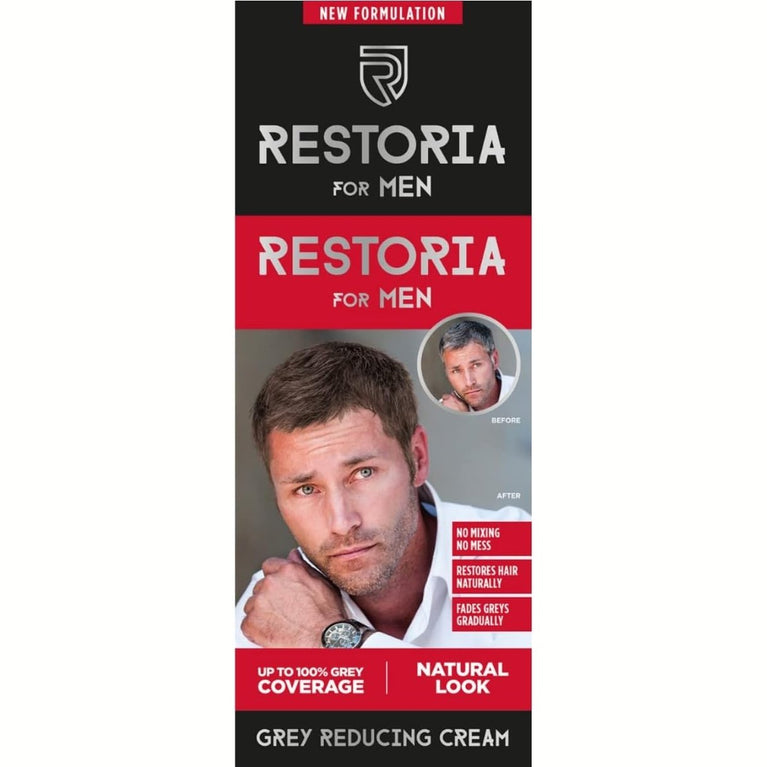 Men's Grey Hair Restoring Cream - Gradual Natural Hair Color Revitalizer, Vegan, 100ml