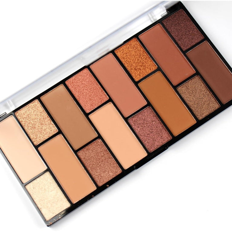 Technic Versatile Eyeshadow Palette - 16 Shades of Browns, Bronzes, and Neutrals for Day-to-Night Looks, PETA Approved and Vegan, 29.6g