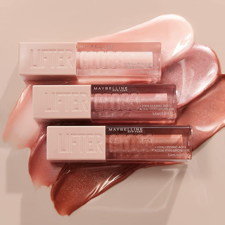 Maybelline New York Hyaluronic Acid Enriched Lip Gloss in Ice, 5.4 ml - For Plumper, Moisturised Lips