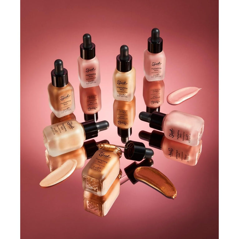 Sleek MakeUP's Illuminating Highlight Elixir with Jojoba Seed Oil & Vitamin E, Poppin' Bottles, 8ml