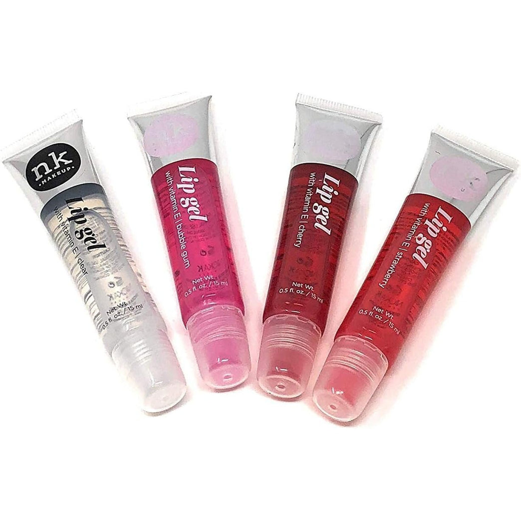 ProtoHemp Nicka K Lip Balm Gel Set - Clear, Strawberry, Cherry, Bubble Gum (15ml, 4pcs)