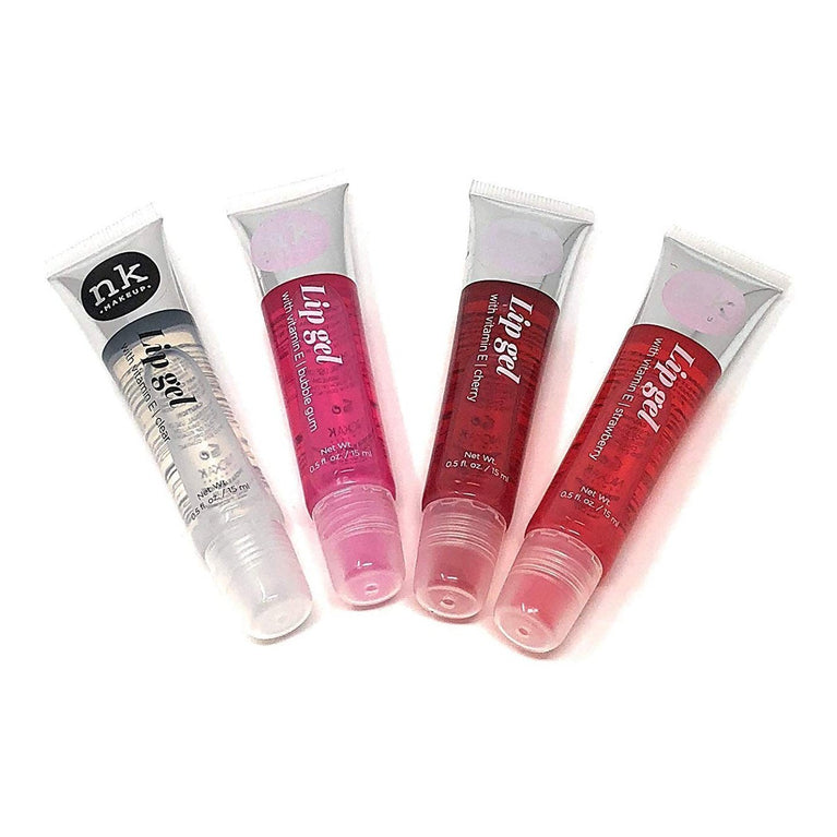 ProtoHemp Nicka K Lip Balm Gel Set - Clear, Strawberry, Cherry, Bubble Gum (15ml, 4pcs)