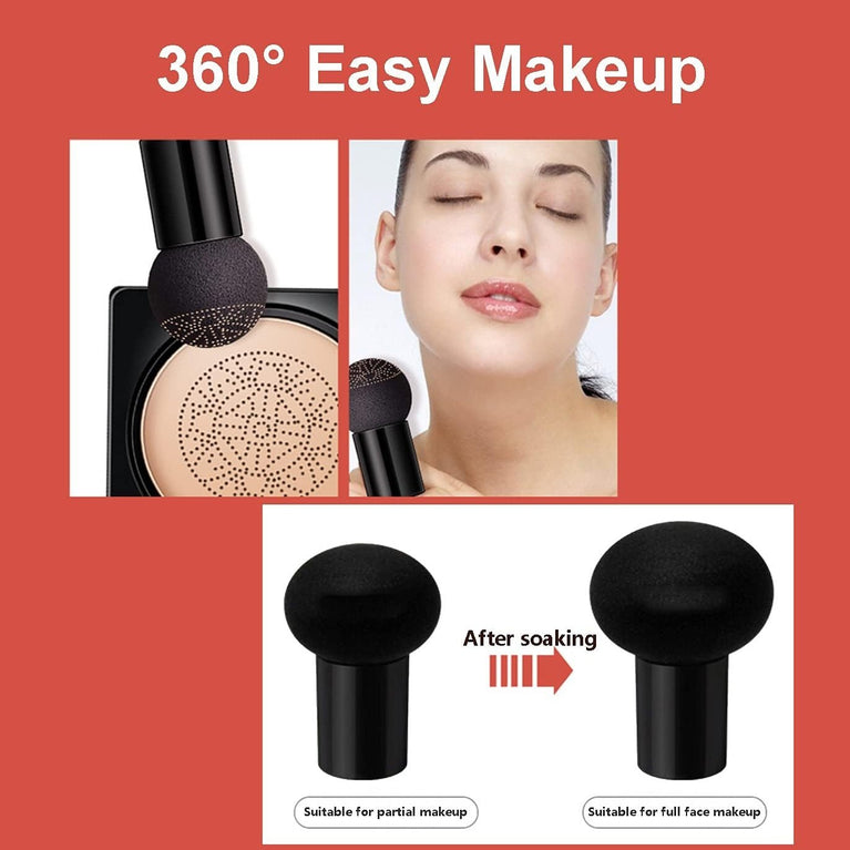 AONAT Air Cushion BB Cream with Mushroom Sponge Head: Concealing, Hydrating, and Oil-Controlling Foundation for a Naturally Flawless Look