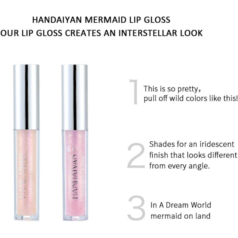 2-Piece Waterproof Glitter Lip Gloss Set with Matte Lipstick, Shimmering Lip Plumper, and Tinted Lip Balm in Nude Shades (#07#05)