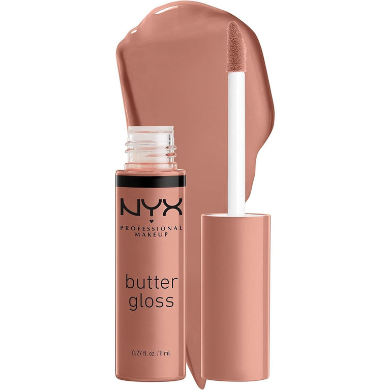 NYX Professional Makeup Butter Gloss Duo Pack, Non-Sticky Lip Gloss in Madeleine Shade