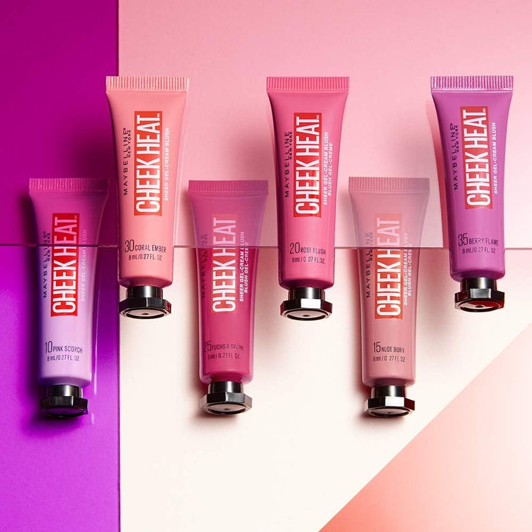 Maybelline Radiant Finish Pink Scorch Gel Blush Infused with Water