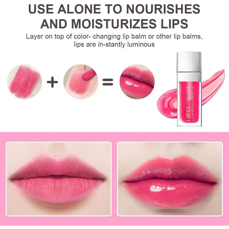 AOOWU Tinted Lip Oil Gloss, Long-Lasting Lip Hydrator, Nourishing Lip Makeup with Glitter Shine, Moisturizing Liquid Lipstick for Women, Perfect for Lip Care and Cosmetics
