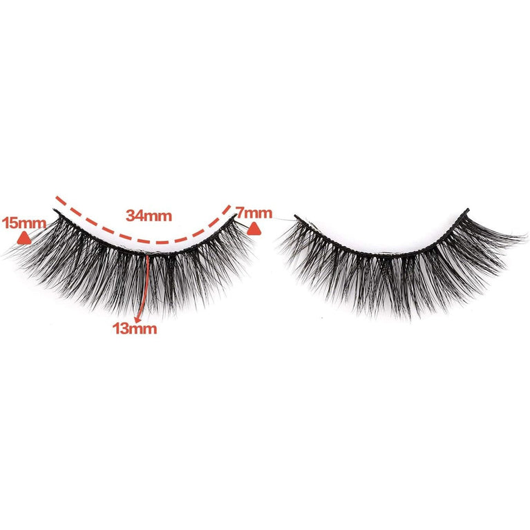 Newcally Vegan-Friendly 3D Faux Mink Eyelashes - 14 Pairs of Cat Eye Look Fluffy Strip Lashes, Hand-Knotted and Cruelty-Free