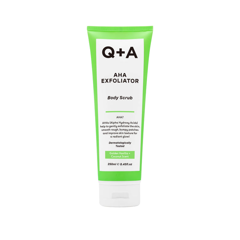 AHA Exfoliator Body Scrub with Lactic Acid and Glycolic Acid, Golden Vanilla + Coconut Scent, 250ml