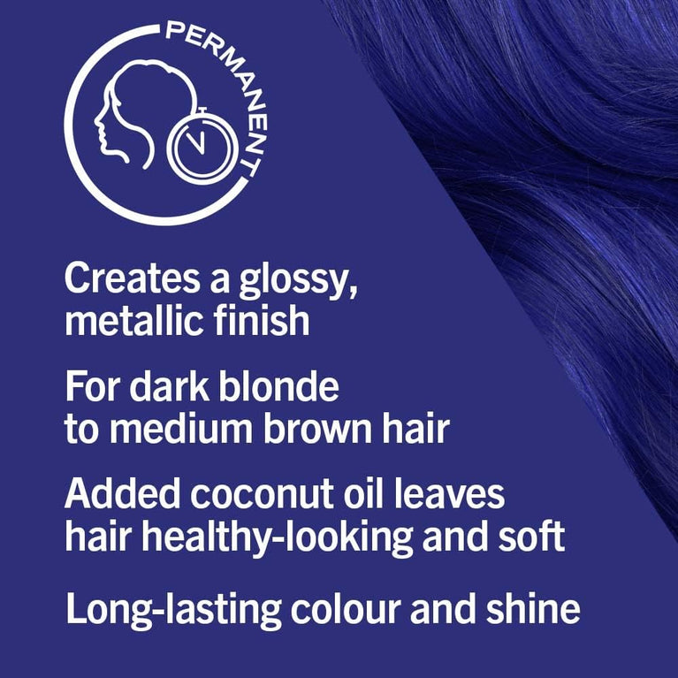 Blue Mercury U67 Metallic Blue Hair Dye with Shine-Boosting Coconut Oil