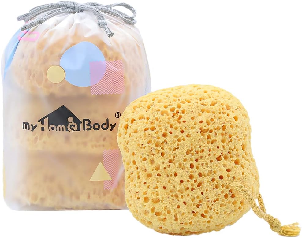 myHomeBody Premium Bath Sponge - Set of 3 Large Foam Loofah Sponges