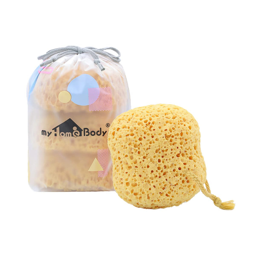 myHomeBody Premium Bath Sponge - Set of 3 Large Foam Loofah Sponges