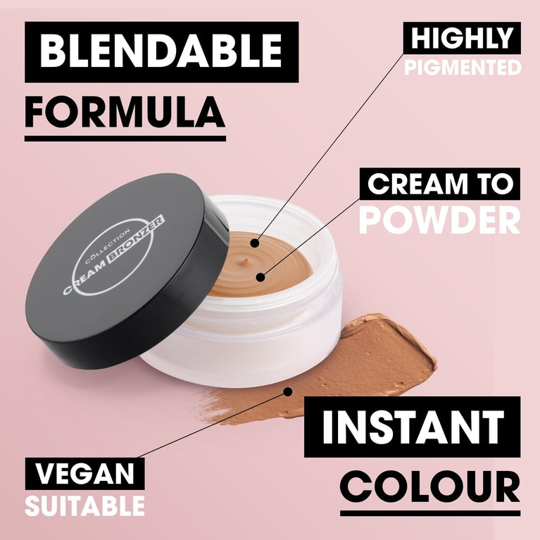 Vegan Cream-to-Powder Bronzer Enriched with Squalane and Meadow Foam Seed Oil by Collection Cosmetics