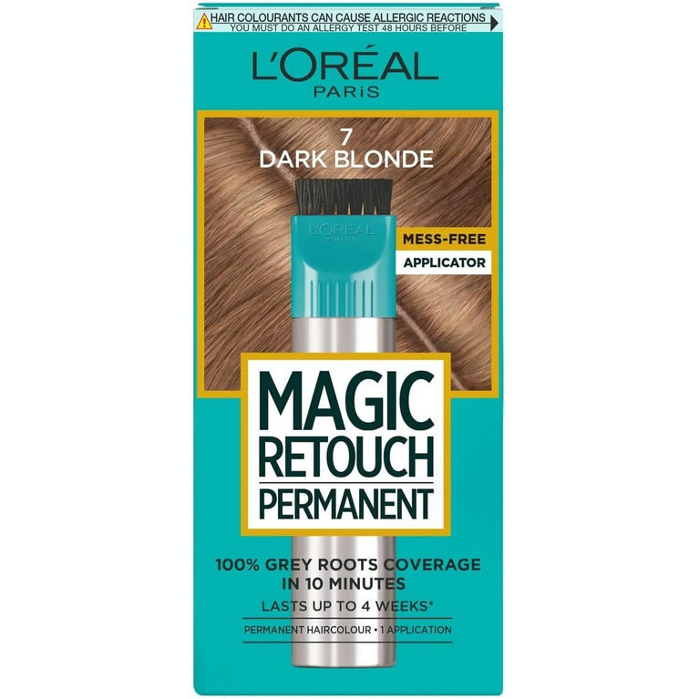 L'Oreal Paris Magic Retouch Permanent Root Concealer, Dark Blonde 7 - Cover Greys in 10 min, Lasts 4 Weeks, Easy Application