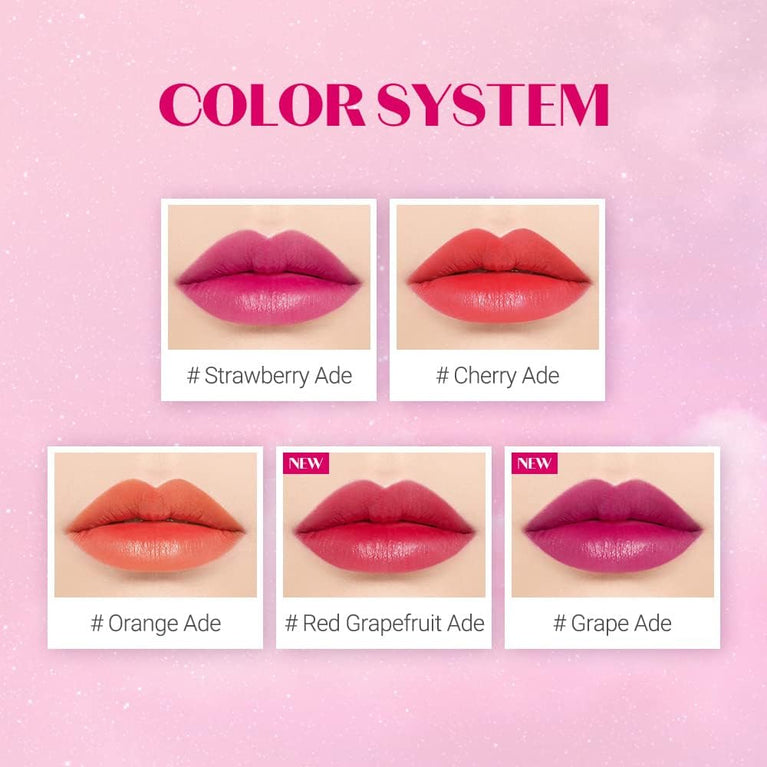 Etude House Cherry Ade Lightweight Lip Stain (21AD) | Smudge-proof, Non-sticky, and Hydrating K-beauty Lip Tint for a Vivid, Energetic Look
