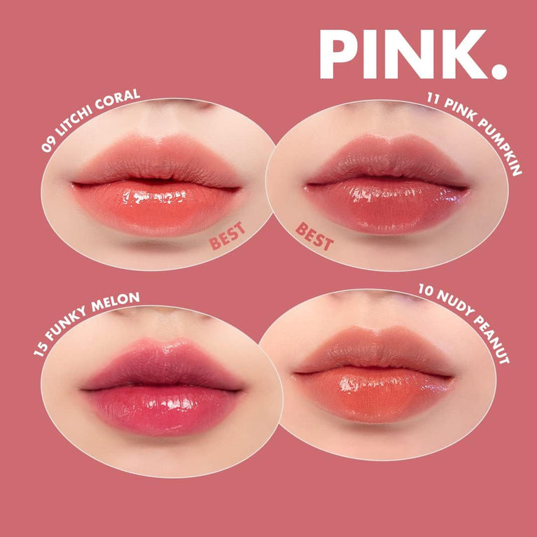 Rom&nd Peachy Glow Lasting Tint | K-Beauty Lip Gloss | 5.5g / 0.2 oz (18 MULLED PEACH) | MLBB, Transparent & Fresh Makeup