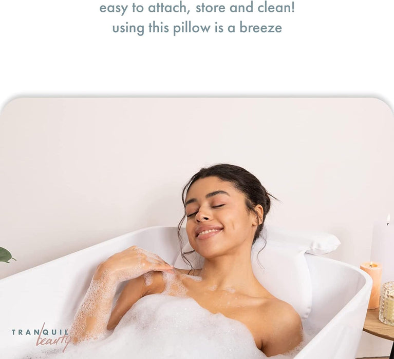 TranquilBeauty Bath Pillow: Luxury Head and Neck Support for Ultimate Bath Relaxation