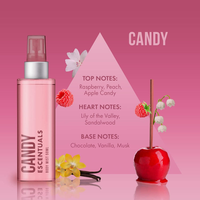 Escentuals Mini Mist Womens Gift Set - 4 x 50ml Body Mist Fragrance Spray