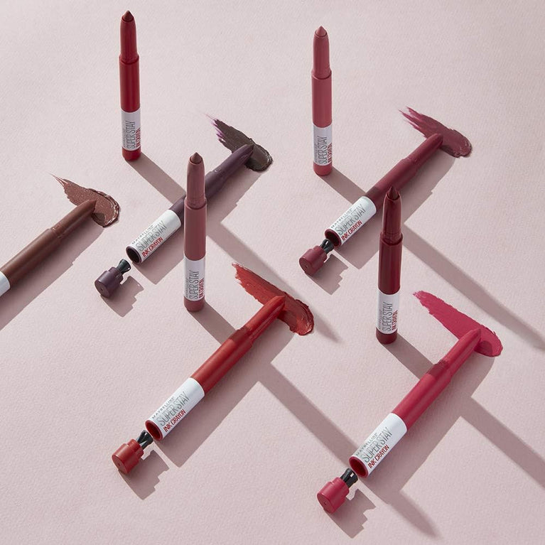 Maybelline Superstay Matte Ink Crayon Lipstick - Longlasting Nude Shade 15 'Lead The Way' with Precision Applicator for up to 8 Hours