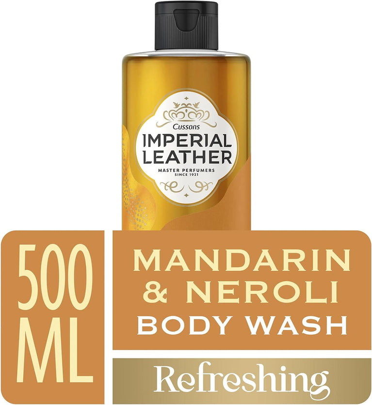 Imperial Leather Mandarin & Neroli Refreshing Shower Gel, Creamy Lather, 4-Pack, 500ml Each