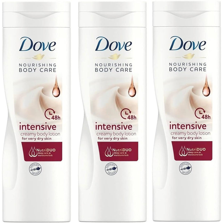 Dove Intense Care Body Lotion for Very Dry Skin 250ml, Pack of 3